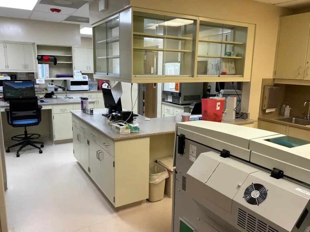 Post lab renovation in North Bighorn Hospital completed by Groathouse Construction in Lovell, WY