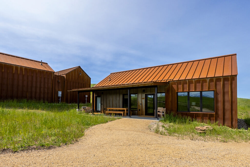 Custom commercial construction by Groathouse Construction at Tippet Rise Art Center, featuring modern architecture, durable materials, and seamless integration with the Wyoming landscape.