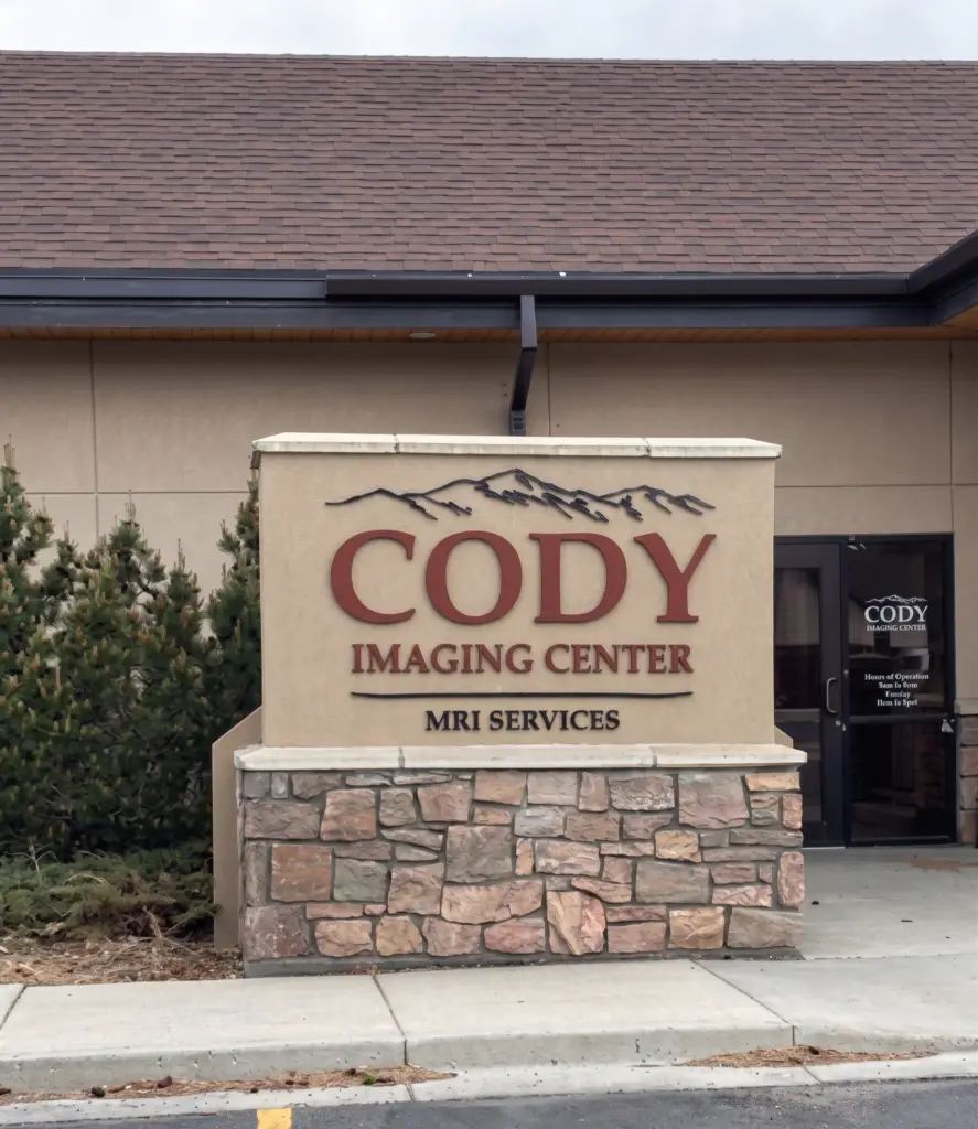 Exterior entrance to Cody Imaging Center MRI Services in Cody, Wyoming, renovated to support upgraded medical imaging capabilities and improved patient access.
