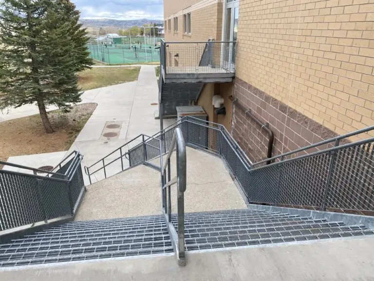Green River High School exterior stair and landing construction